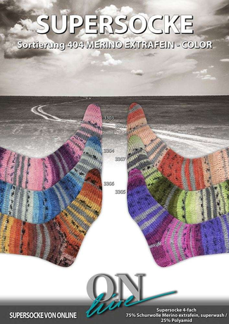 Supersocke 100 Sort 404 Merino-Extrafine Color