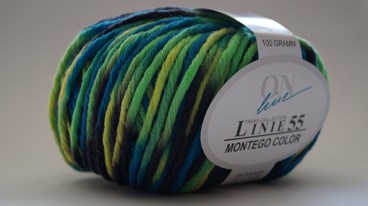  Montego Color: Farbe 302 grünblau-meliert - 100g